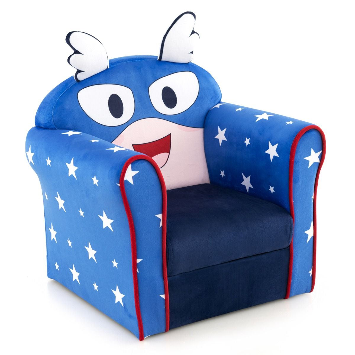 Fauteuil Bébé En Velours Cadre En Bois Patins Antidérapants Canapé Enfants 0-5 Ans Motif Aile