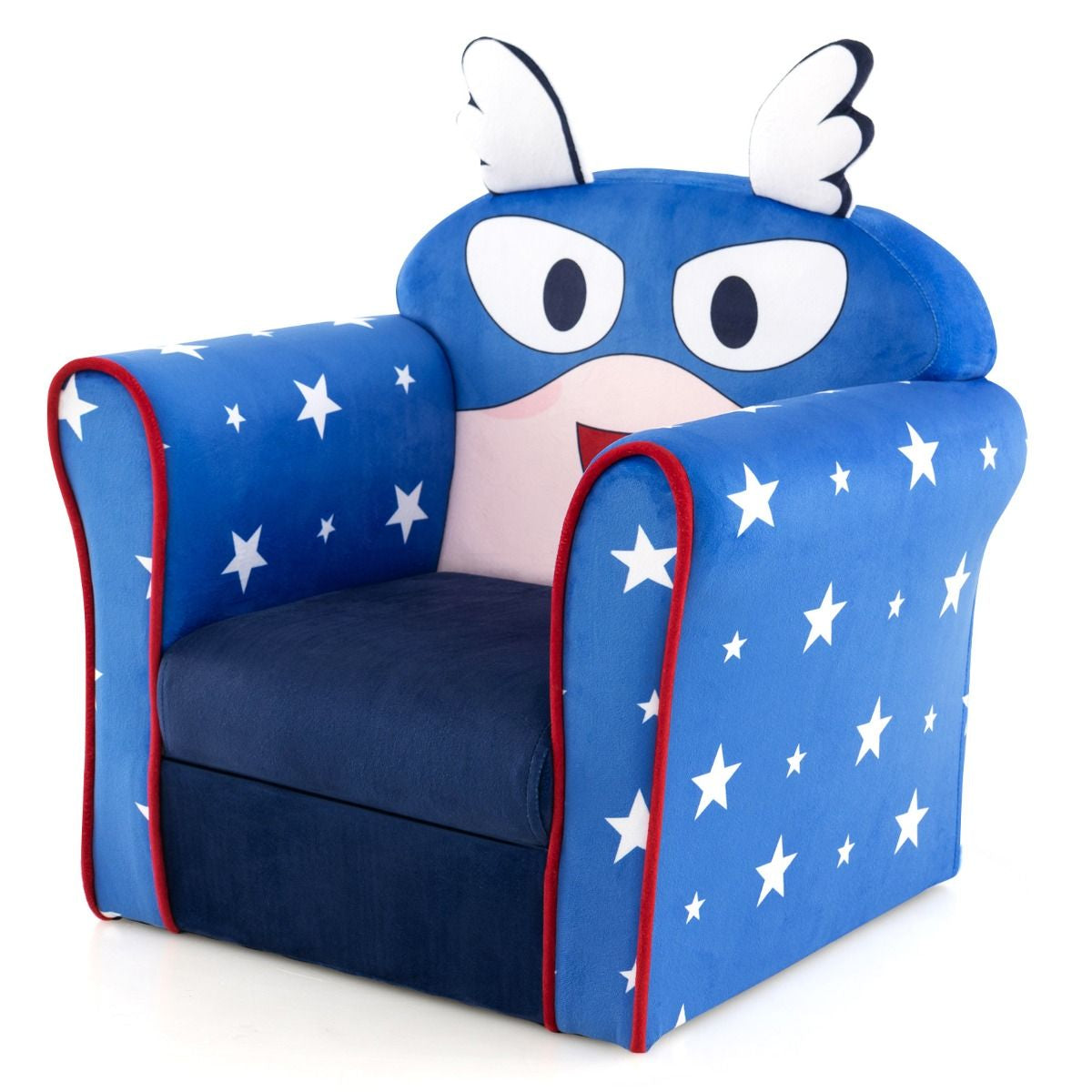 Fauteuil Bébé En Velours Cadre En Bois Patins Antidérapants Canapé Enfants 0-5 Ans Motif Aile