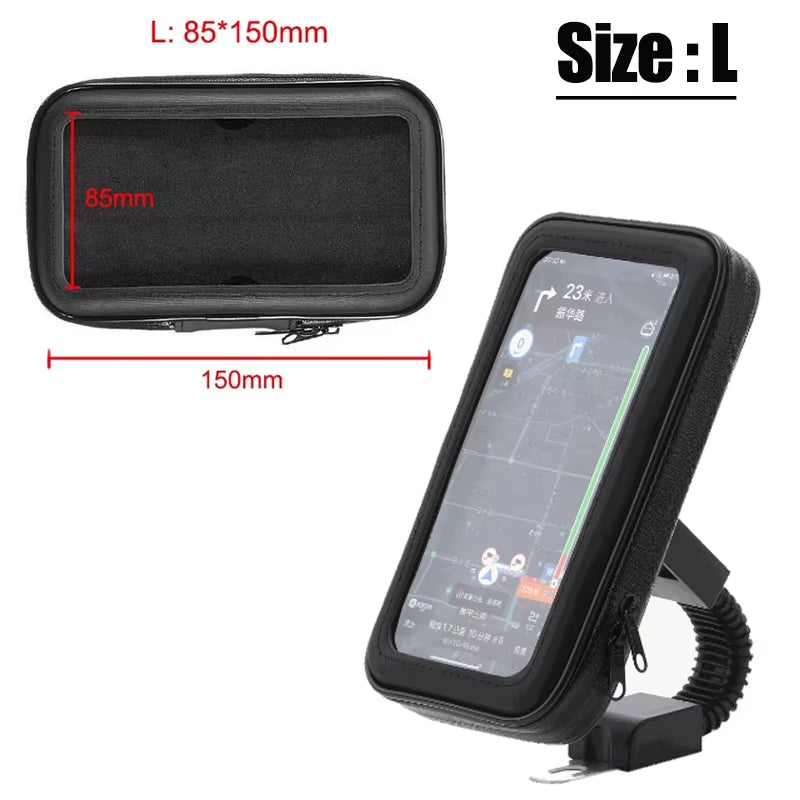 Waterproof Bicycle Phone Holder Motorcycle Bike Handlebar Phone Case Bag for Iphone 15 Pro Max 14 Samsung Bike Phone Stand Mount