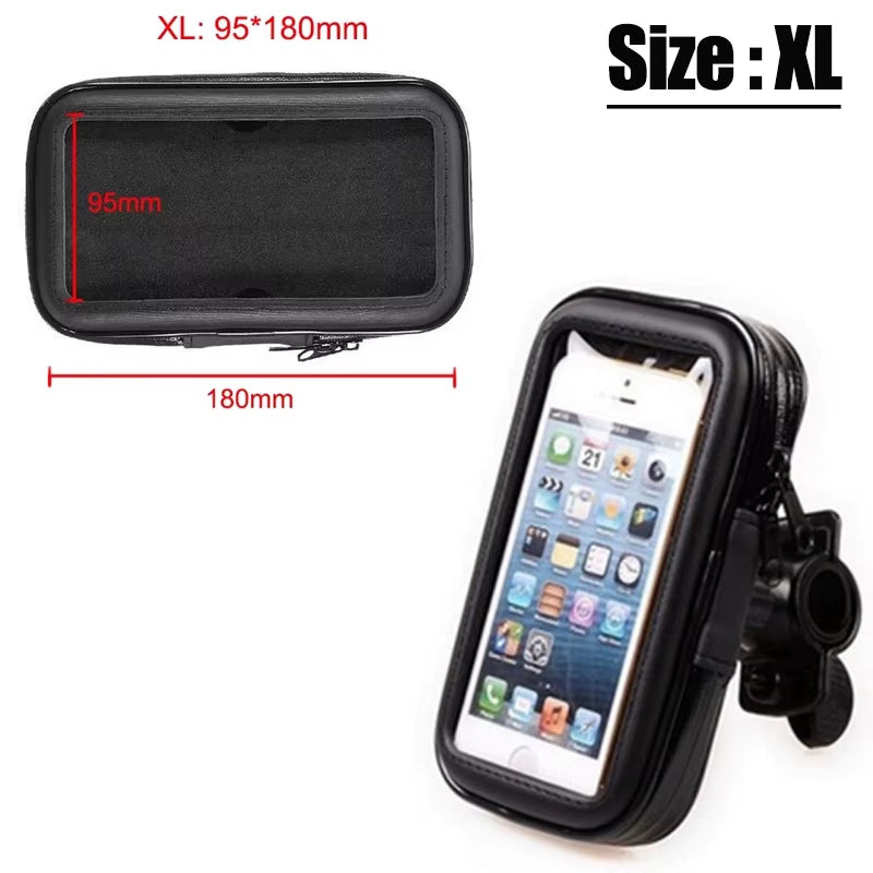 Waterproof Bicycle Phone Holder Motorcycle Bike Handlebar Phone Case Bag for Iphone 15 Pro Max 14 Samsung Bike Phone Stand Mount