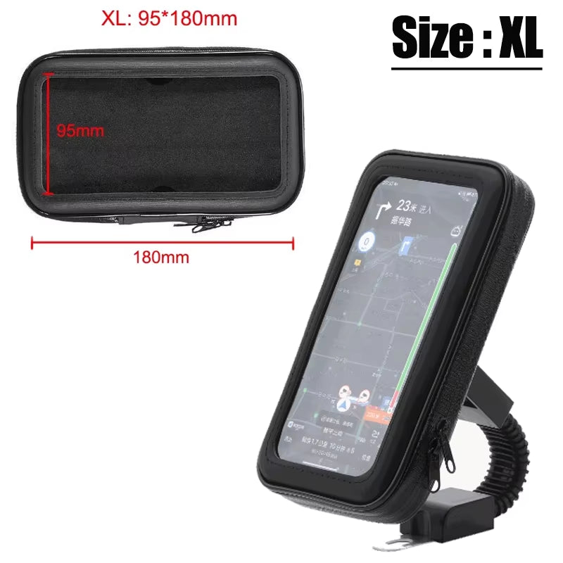Waterproof Bicycle Phone Holder Motorcycle Bike Handlebar Phone Case Bag for Iphone 15 Pro Max 14 Samsung Bike Phone Stand Mount