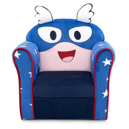 Fauteuil Bébé En Velours Cadre En Bois Patins Antidérapants Canapé Enfants 0-5 Ans Motif Aile