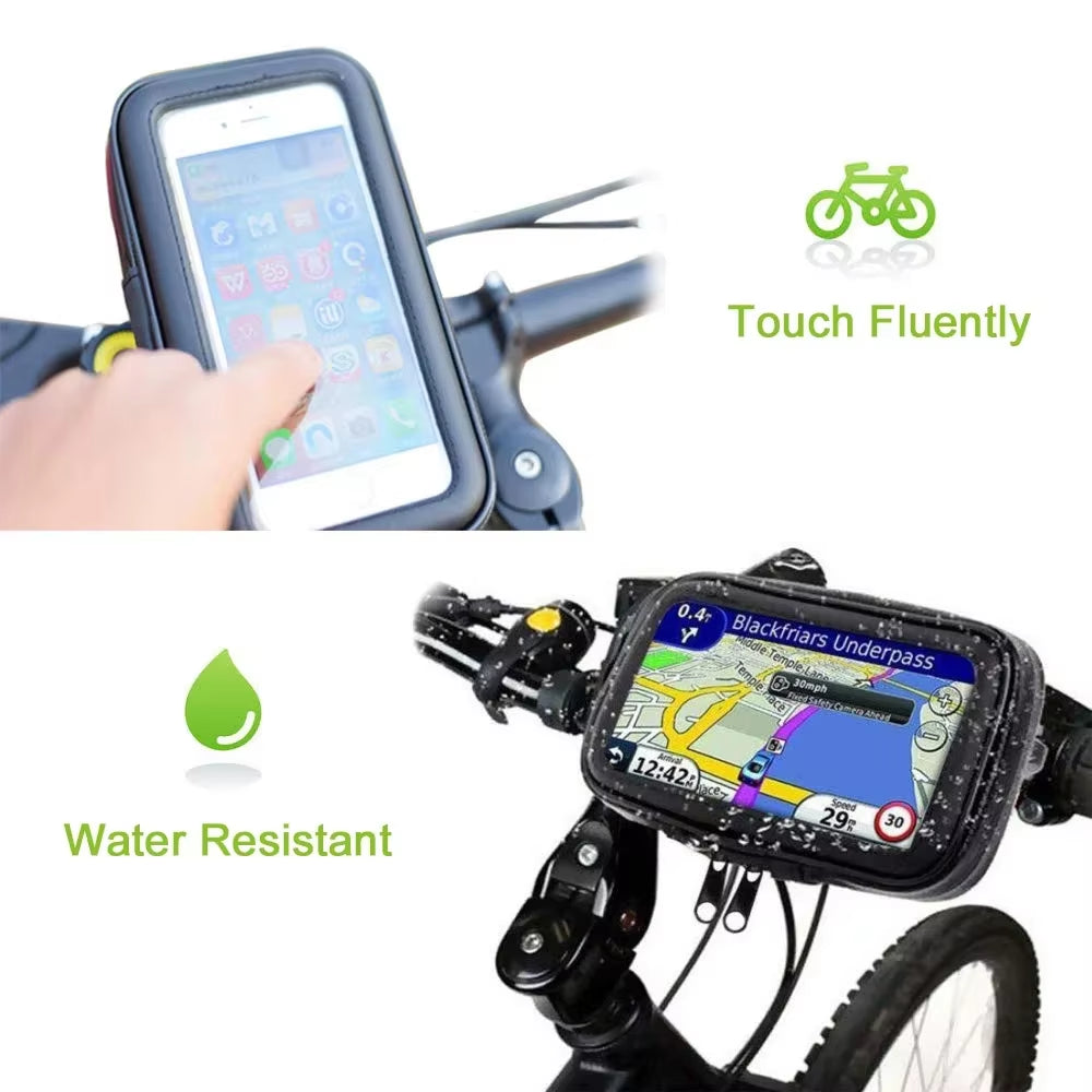 Waterproof Bicycle Phone Holder Motorcycle Bike Handlebar Phone Case Bag for Iphone 15 Pro Max 14 Samsung Bike Phone Stand Mount